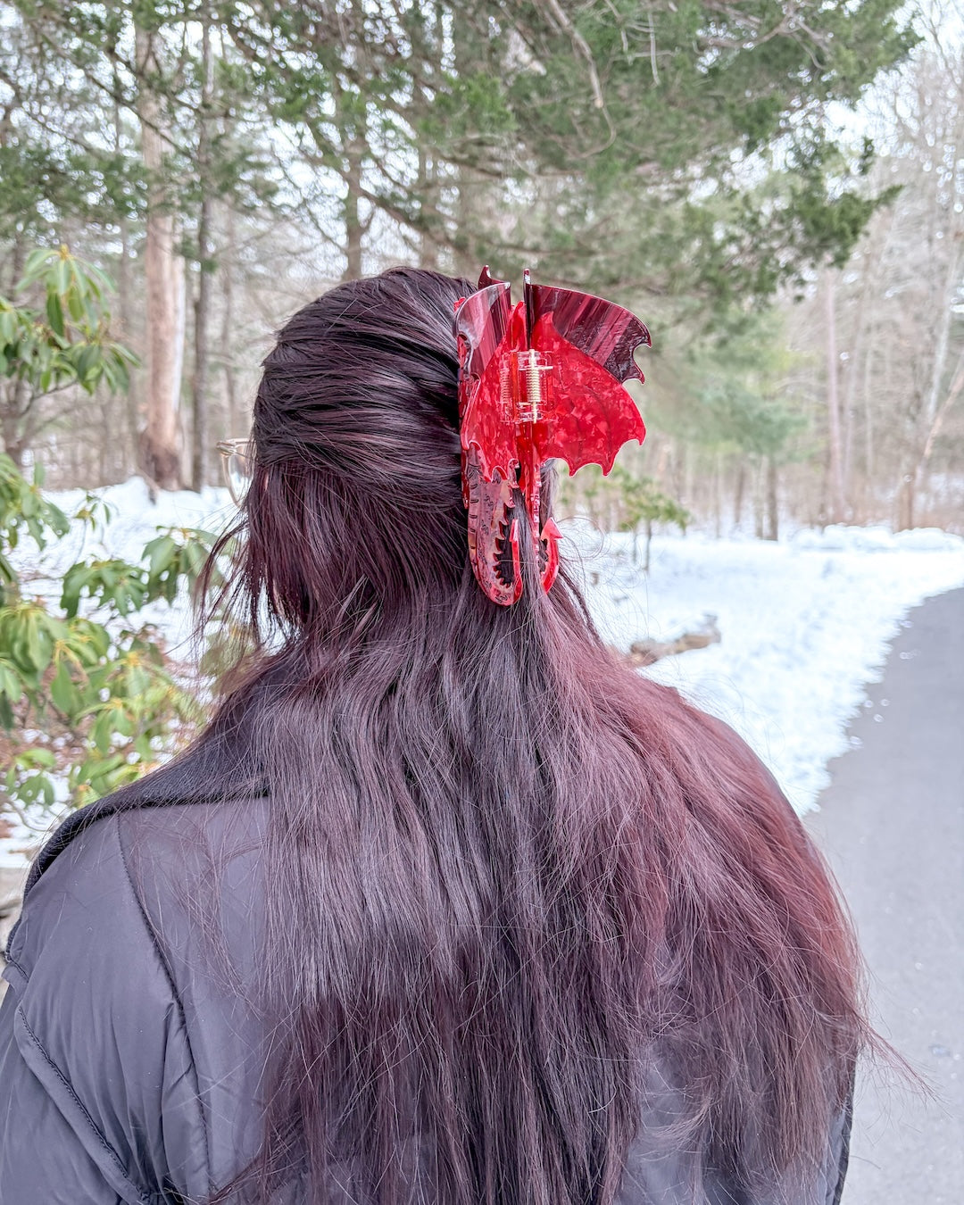 Dragon Hair Claw Clip - Large Red