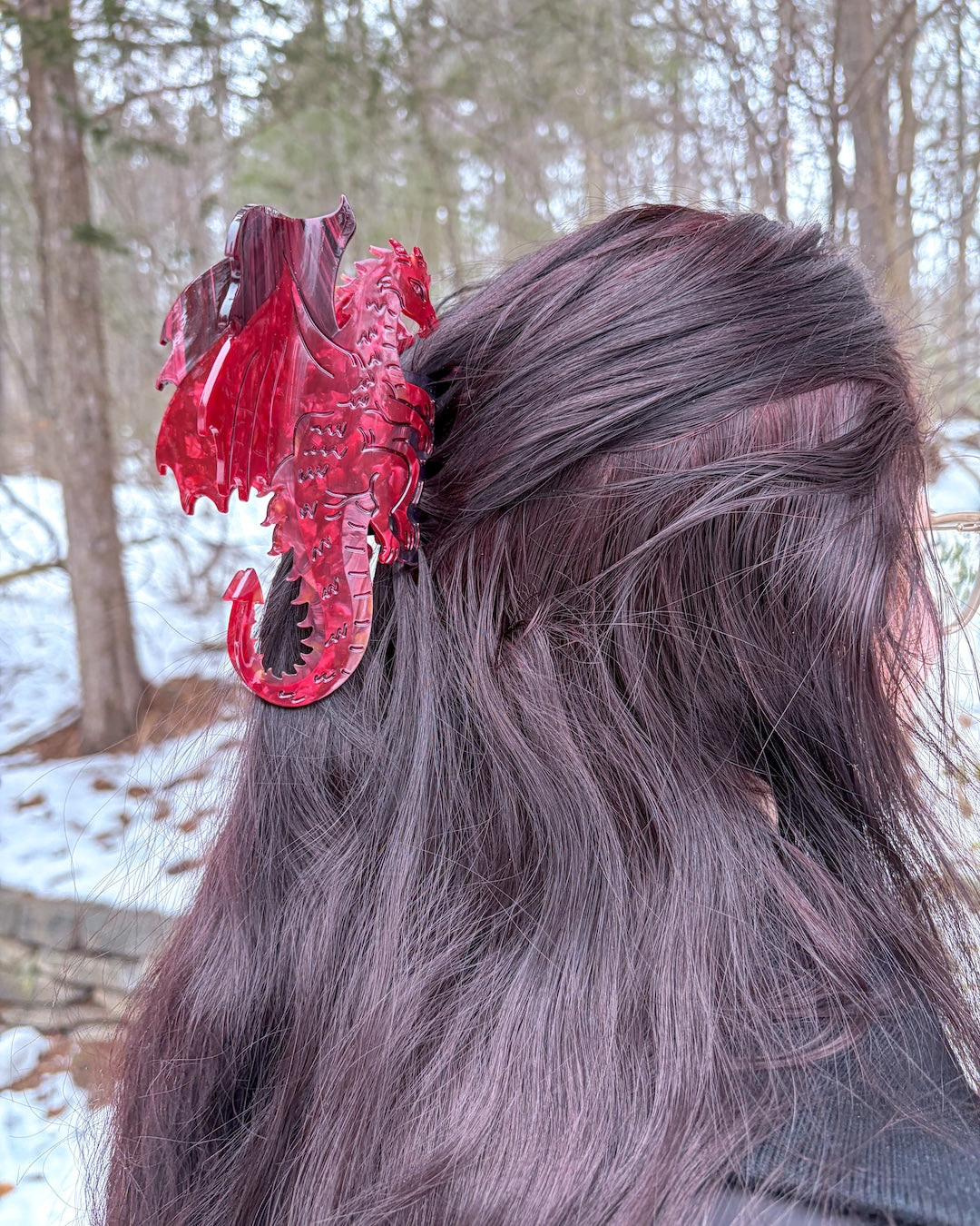 Dragon Hair Claw Clip - Large Red