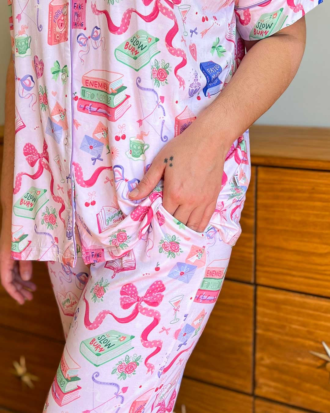 Romance Tropes Bamboo Long Pants Pajama Set
