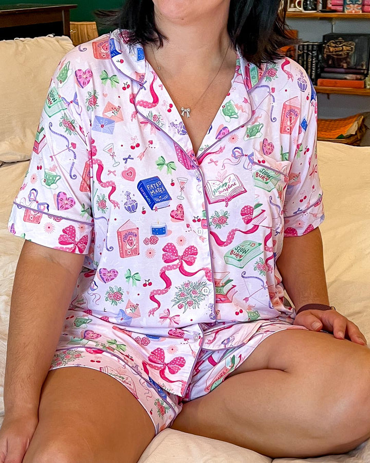 Bookish pajamas designed with all a romance reader&