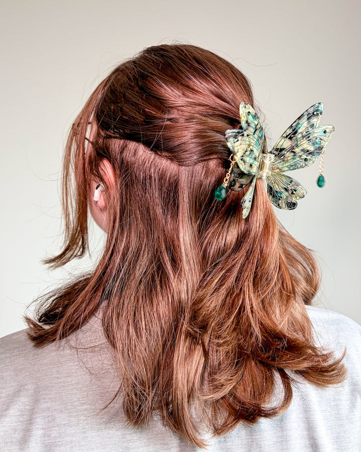 Fairy Wings Hair Claw Clip - Sage Green