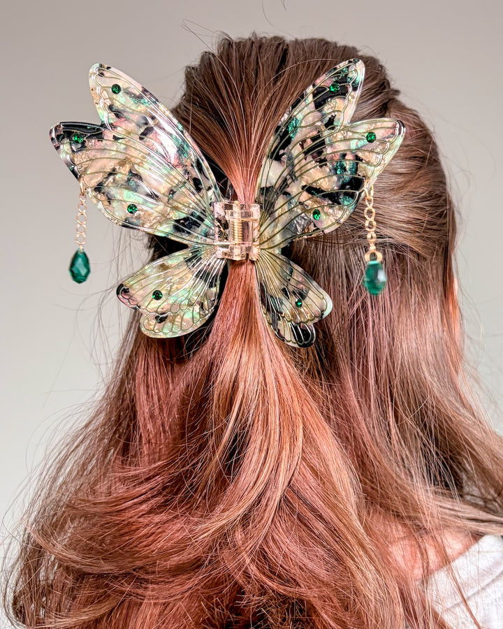 Fairy Wings Hair Claw Clip - Sage Green