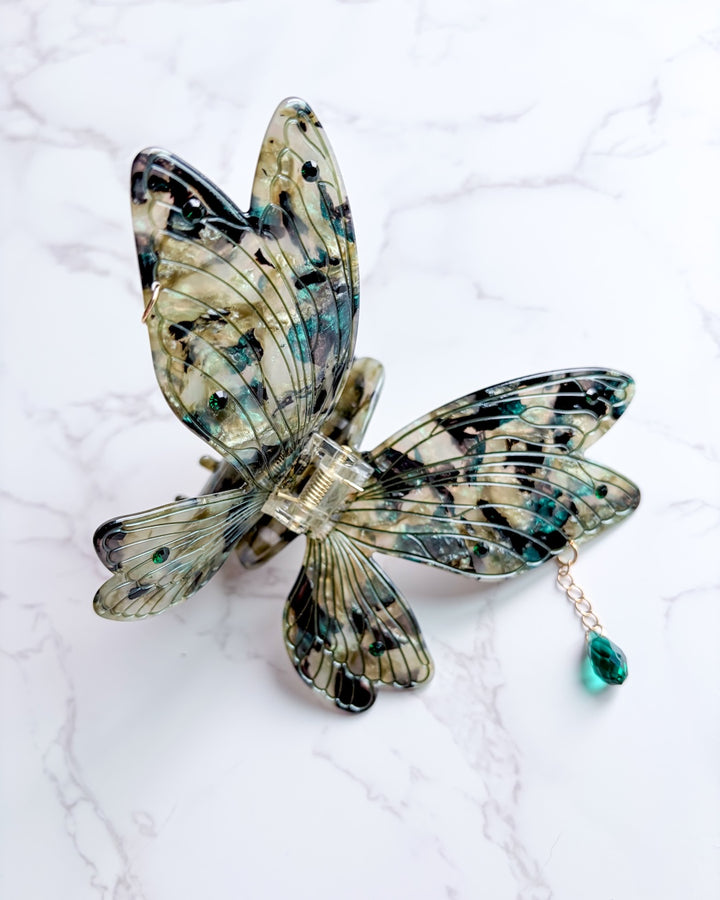 Fairy Wings Hair Claw Clip - Sage Green