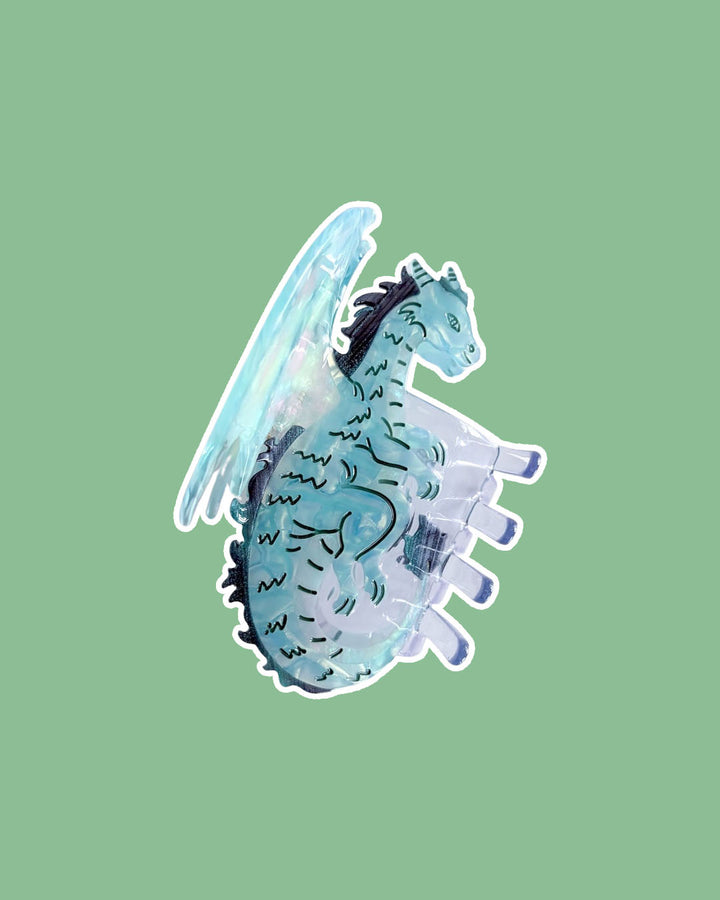 Dragon Hair Claw Clip - Small Seafoam