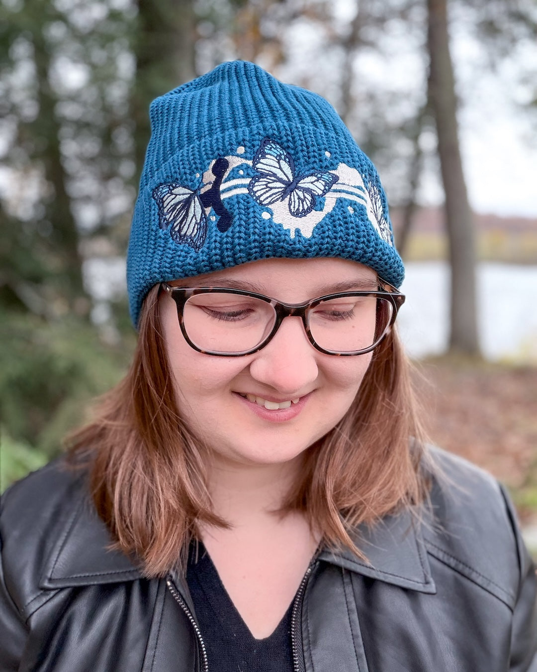 Butterflies &amp; Sword Rib Knit Beanie
