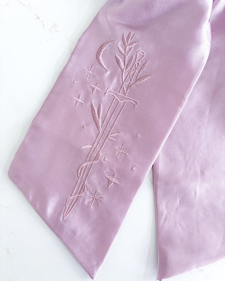 Fantasy Sword Satin Hair Bow Clip