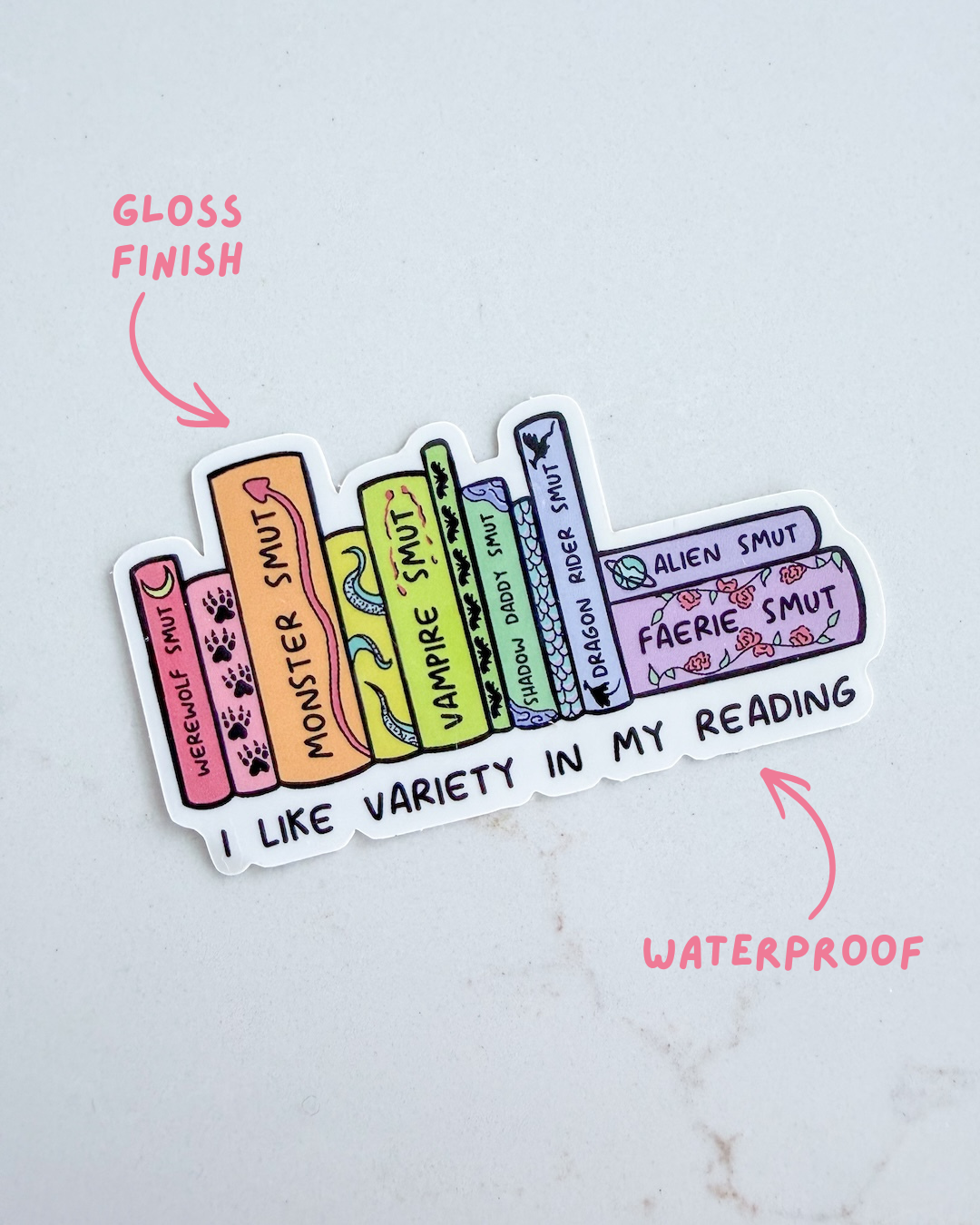 Reading Variety Glossy Sticker