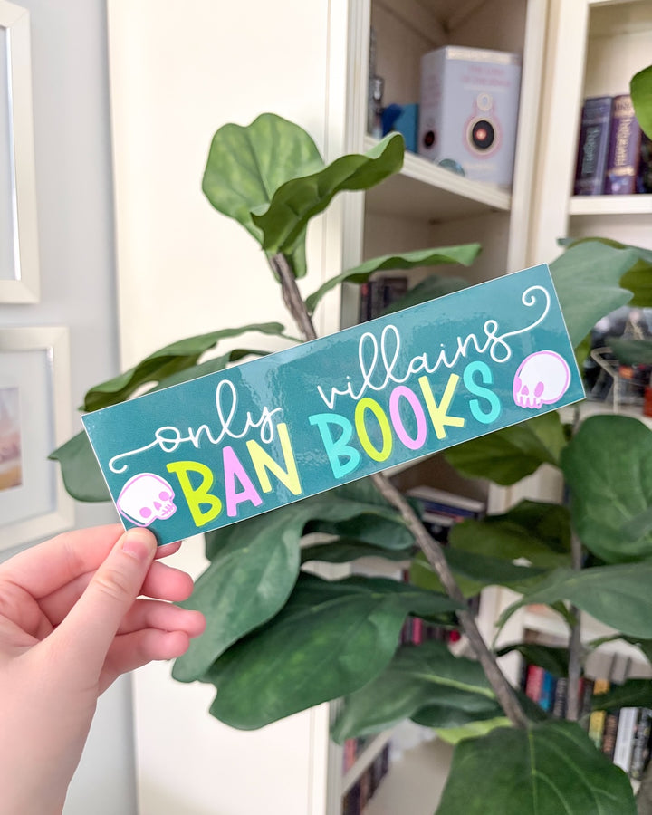 Villains Ban Books Bumper Sticker