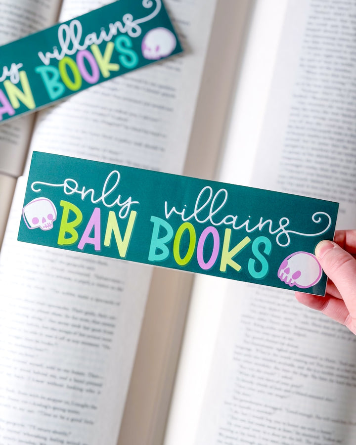 Villains Ban Books Bumper Sticker