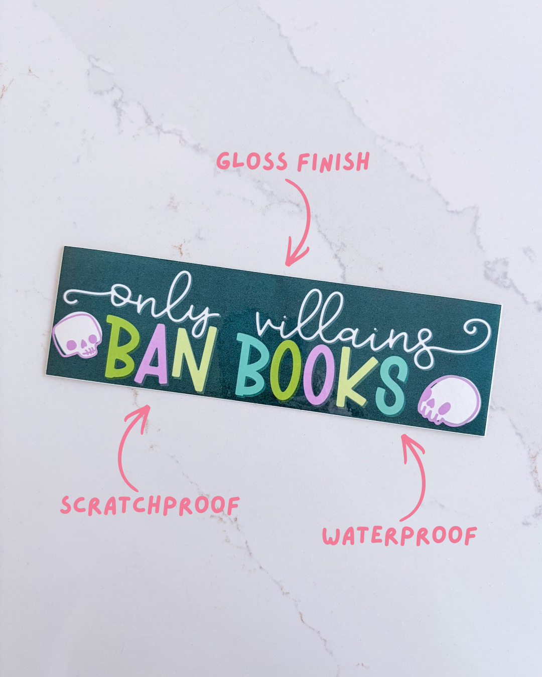 Villains Ban Books Bumper Sticker
