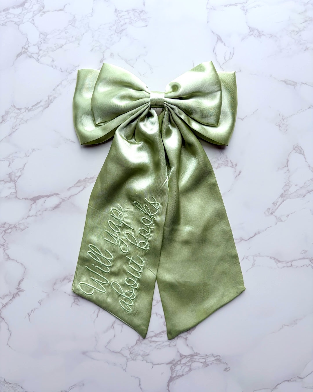 Will Yap About Books Satin Hair Bow Clip