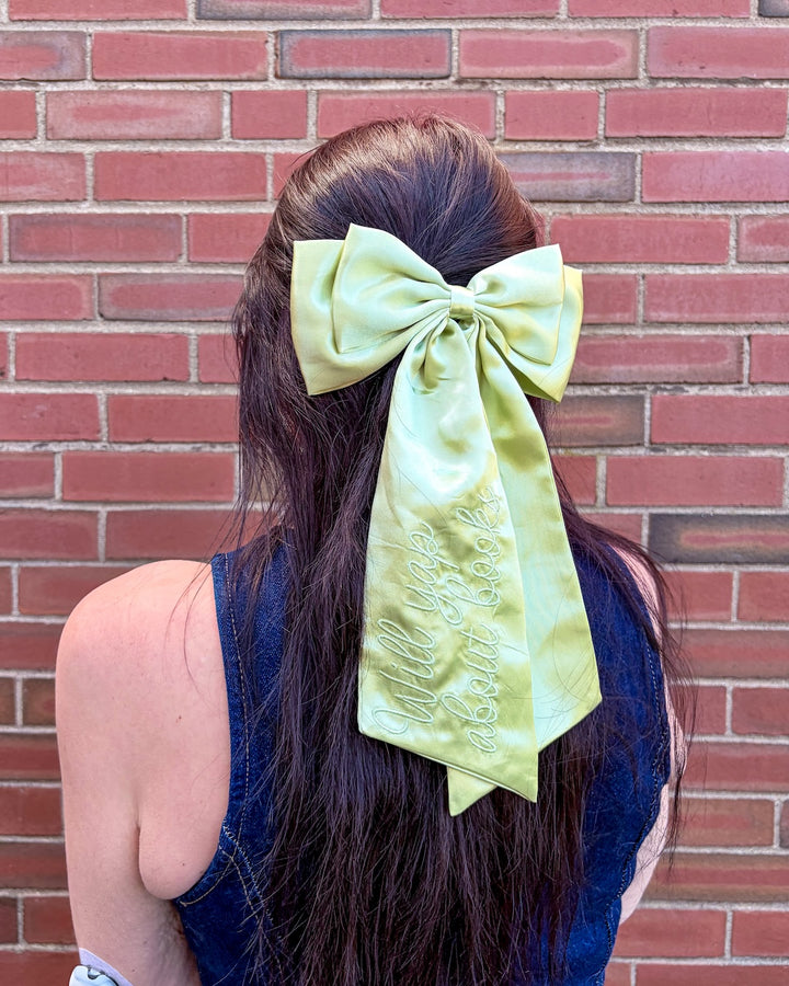 Will Yap About Books Satin Hair Bow Clip