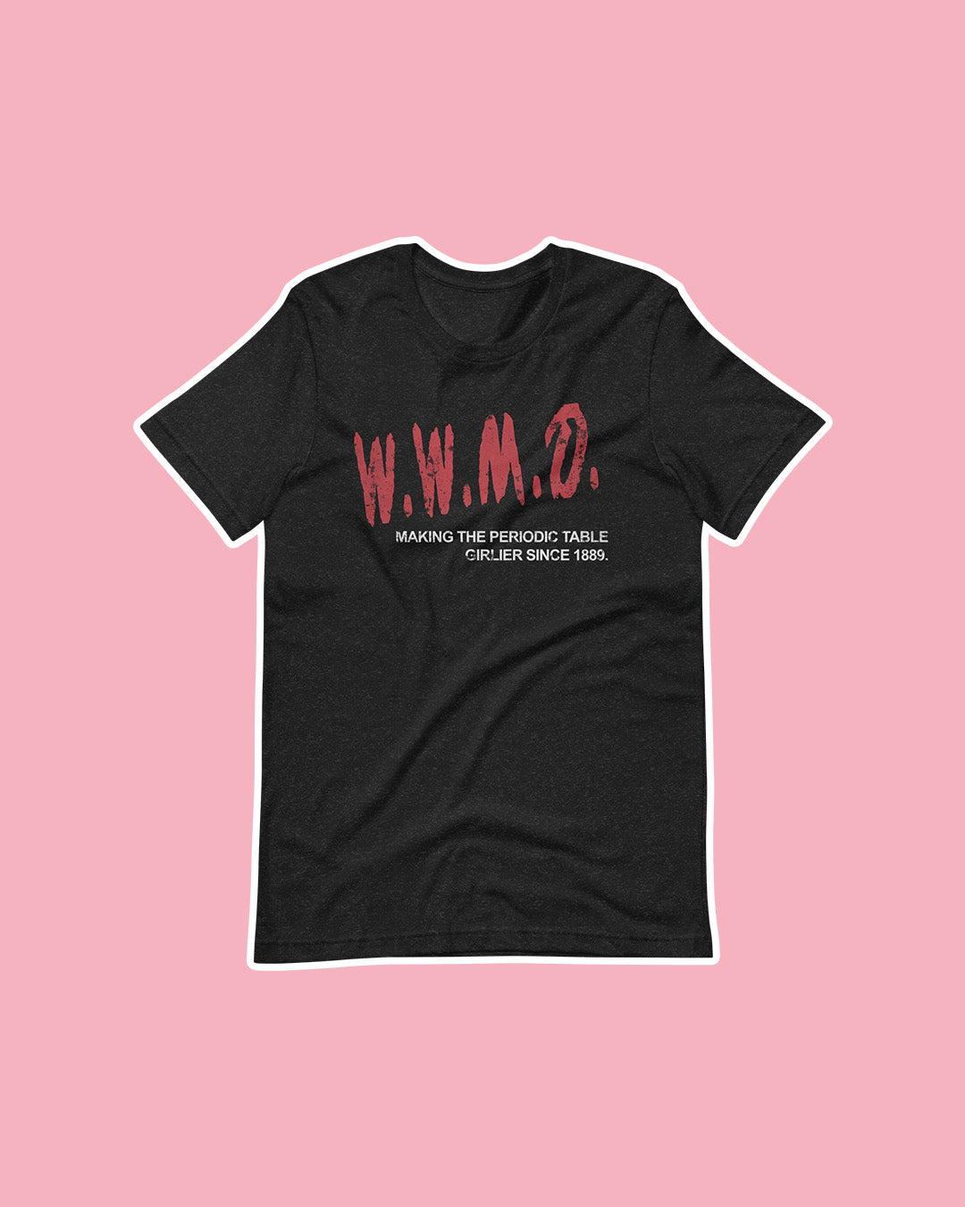 Love on the Brain shirt featuring a retro 'W.W.M.D' design (What Would Marie Do?).