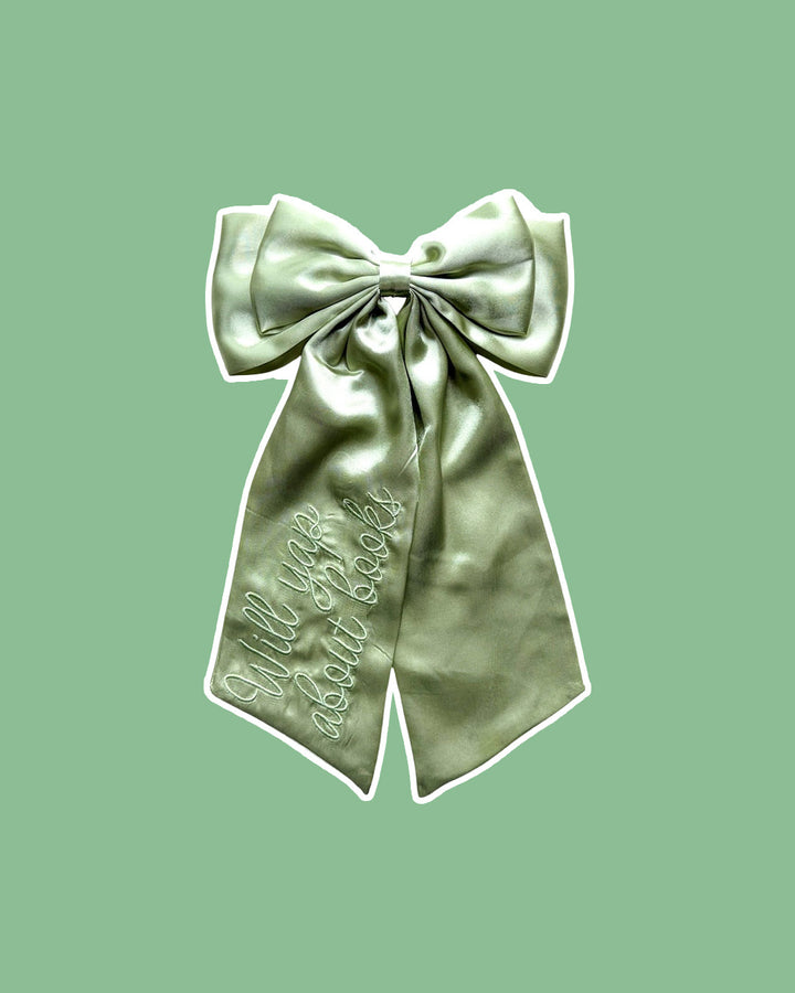 Will Yap About Books Satin Hair Bow Clip