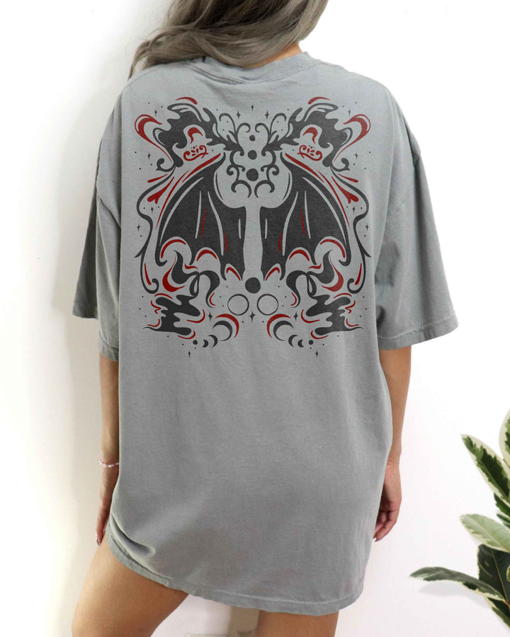 Carissa Broadbent shirt featuring a red and black wing design on the back for fans of The Serpent &amp; the Wings of Night