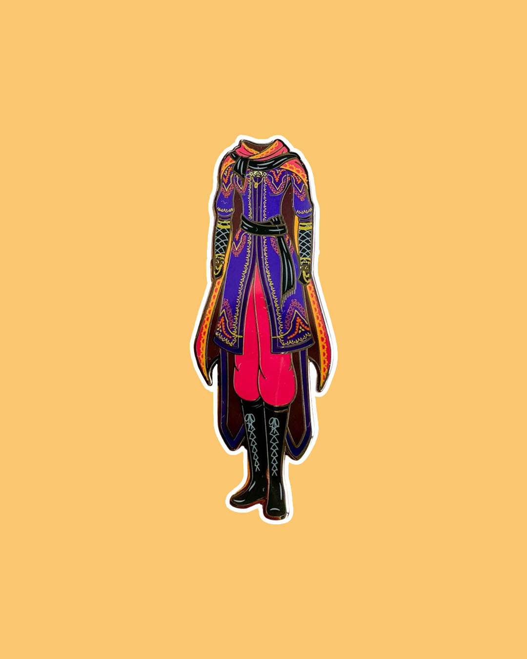We Hunt the Flame enamel pin featuring a design for Zafira&