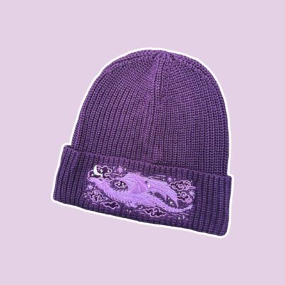 Fantasy Dragon Rib Knit Beanie