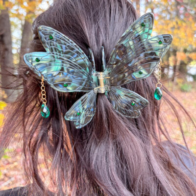 Fairy Wings Claw Clip – Dark Teal