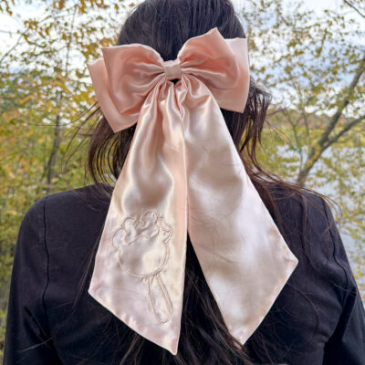 Mouse Ear Ice Cream Bar Satin Hair Bow Clip