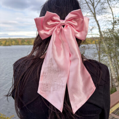 Enchanted Kingdom Castle Satin Hair Bow Clip