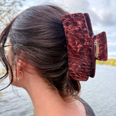 Dragon Scales Hair Claw Clip – Burgundy
