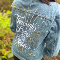 Through Love All is Possible Embroidered Jean Jacket - Image 5