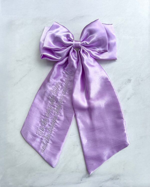 To the Stars Satin Hair Bow Clip - Image 6