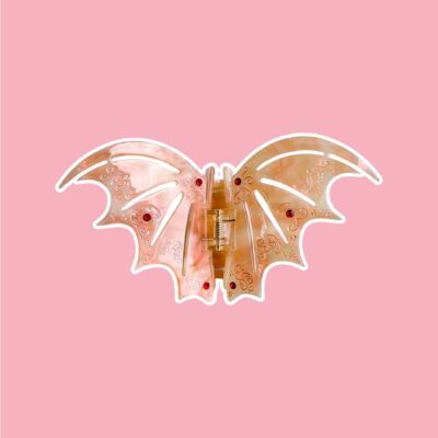 Bat Boys Claw Clip – Pastel Red