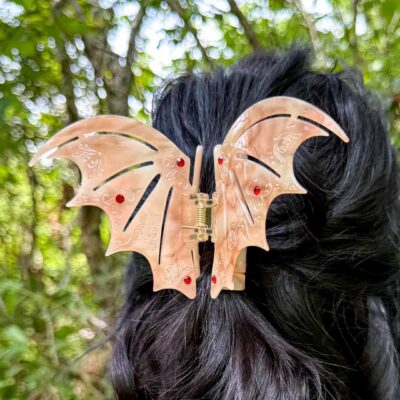 Bat Boys Claw Clip – Pastel Red