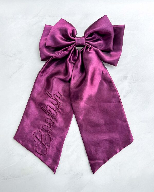Bookish Satin Hair Bow Clip - Image 5