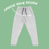 sweatpants on a green background