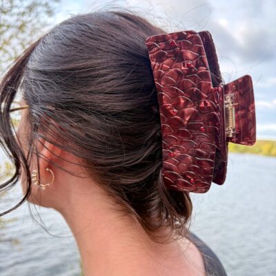 Dragon Scales Hair Claw Clip – Burgundy