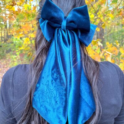Celestial Dragon Velvet Hair Bow Clip