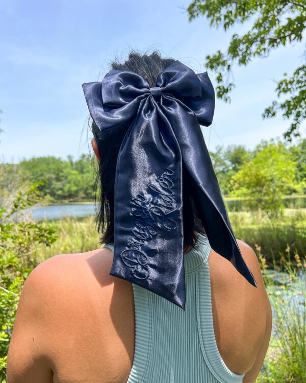 Dragon Rider Satin Hair Bow Clip - Image 2