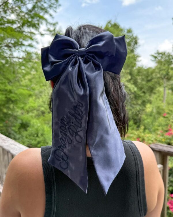 Dragon Rider Satin Hair Bow Clip - Image 4
