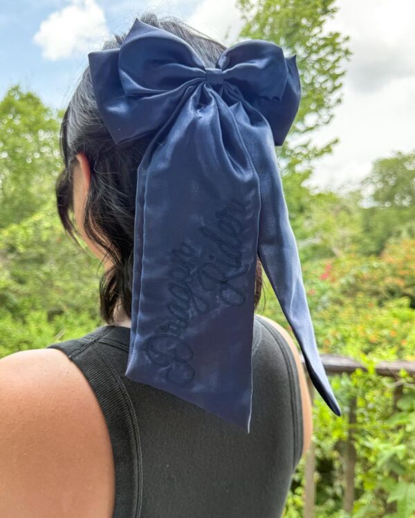 Dragon Rider Satin Hair Bow Clip - Image 3