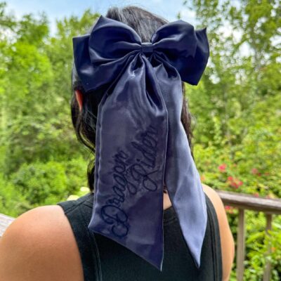 Dragon Rider Satin Hair Bow Clip