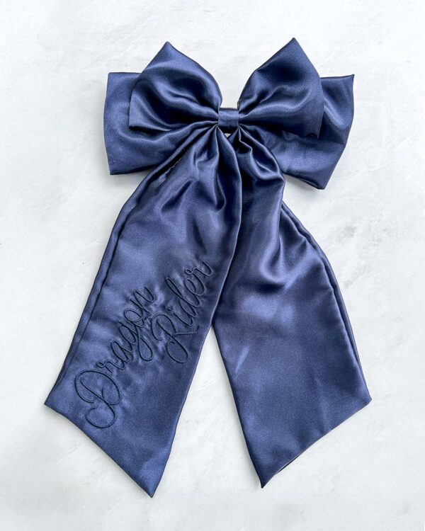 Dragon Rider Satin Hair Bow Clip - Image 5