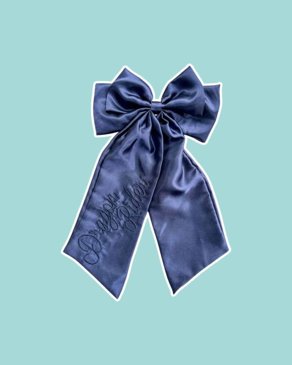 Dragon Rider Satin Hair Bow Clip