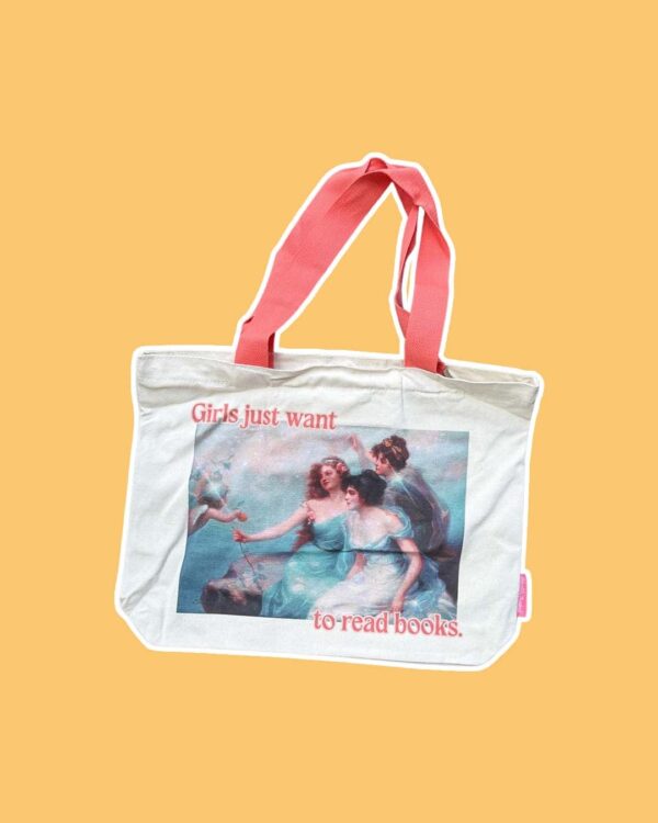 Girls Read Books Fine Art Tote Bag