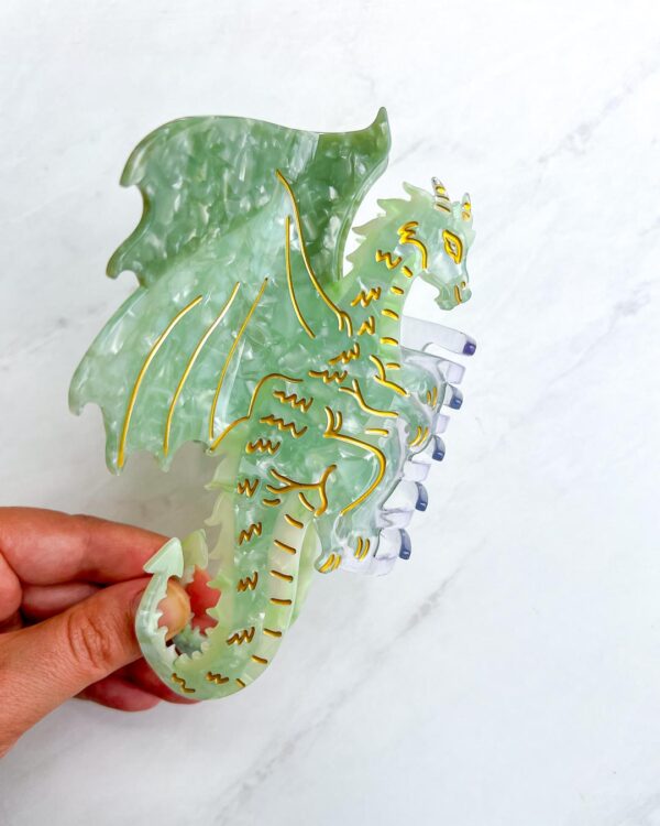 Dragon Hair Claw Clip - Green - Image 6