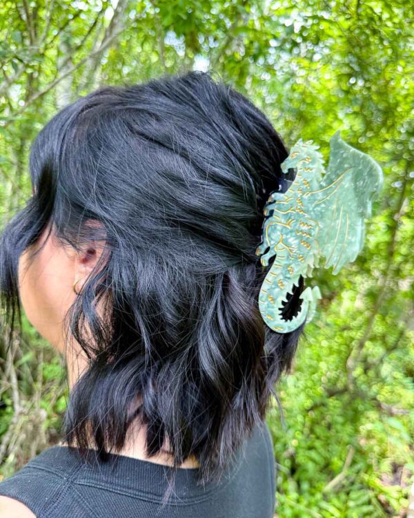 Dragon Hair Claw Clip - Green - Image 4