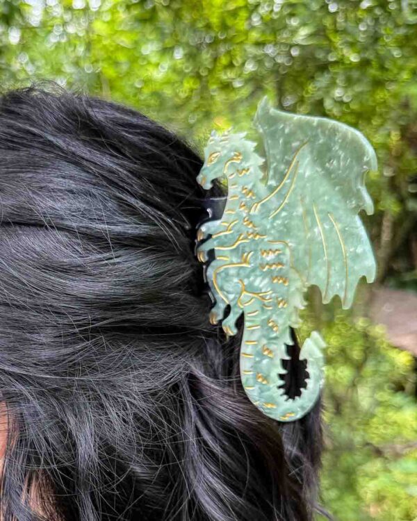 Dragon Hair Claw Clip - Green - Image 3