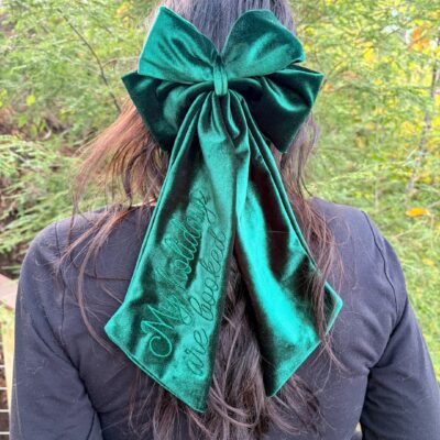 Holidays Are Booked Velvet Hair Bow Clip