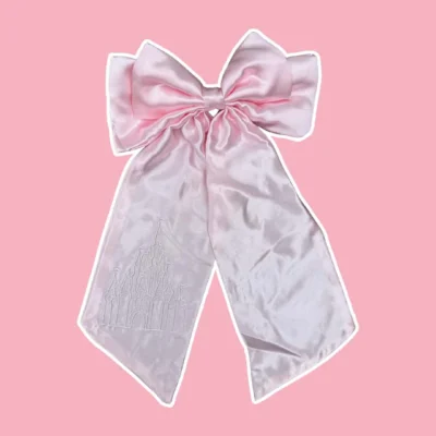 Enchanted Kingdom Castle Satin Hair Bow Clip