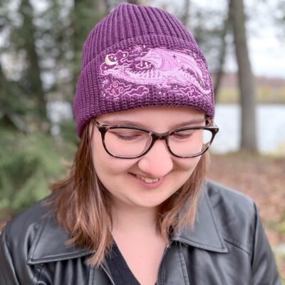 Fantasy Dragon Rib Knit Beanie