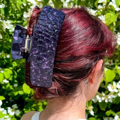 Dragon Scales XL Hair Claw Clip – Purple