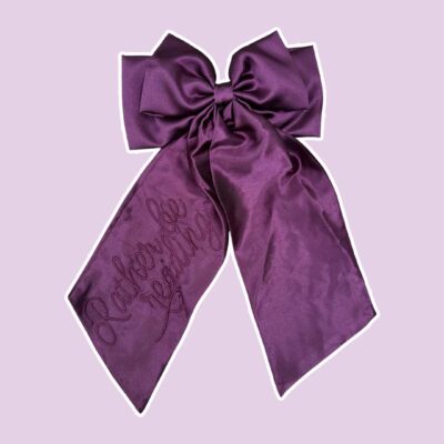 Rather Be Reading Satin Hair Bow Clip – Plum
