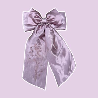 Fantasy Sword Satin Hair Bow Clip