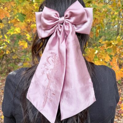 Fantasy Sword Satin Hair Bow Clip